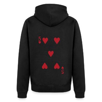 Cartes Coeur Five Skat Poker Doppelkopf - Veste à capuche bio Premium Unisexe - noir - Dos - Nico (187cm)