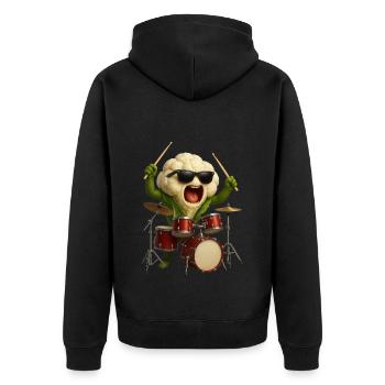 Tambours de chou-fleur - Veste à capuche bio Premium Unisexe - noir - Dos - Nico (187cm)