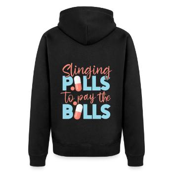 Technicien en pharmacie - Veste à capuche bio Premium Unisexe - noir - Dos - Nico (187cm)