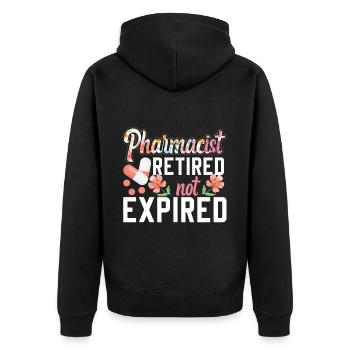 Pharmacy Tech Technician - Unisex Premium Organic Zip Hoodie - black - Back - Nico (187cm)