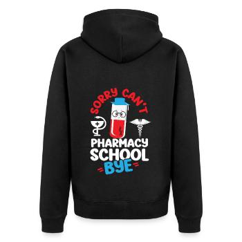 Pharmacy Tech Technician - Unisex Premium Bio Zip Hoodie - Schwarz - Hinten - Nico (187cm)