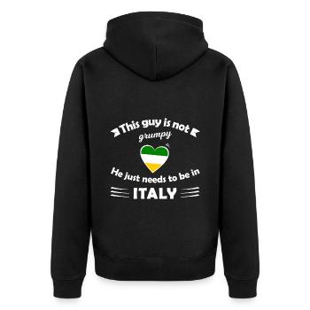 Italian Dreams - Unisex Premium Organic Zip Hoodie - black - Back - Nico (187cm)