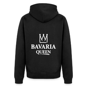 Königin aus Bayern - Unisex Premium Bio Zip Hoodie - Schwarz - Hinten - Nico (187cm)