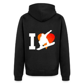 Snowboard Femmes Snowboard Hommes Snowboarder - Veste à capuche bio Premium Unisexe - noir - Dos - Nico (187cm)