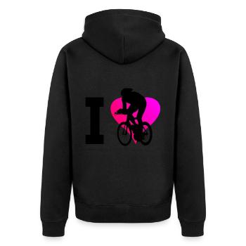 Dames vélo de route hommes vélo de route cyclistes de course - Veste à capuche bio Premium Unisexe - noir - Dos - Nico (187cm)
