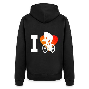Cyclisme sur route hommes course cycliste vélo de route - Veste à capuche bio Premium Unisexe - noir - Dos - Nico (187cm)