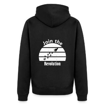 The revolutionary Bitcoins - Unisex Premium Organic Zip Hoodie - black - Back - Nico (187cm)