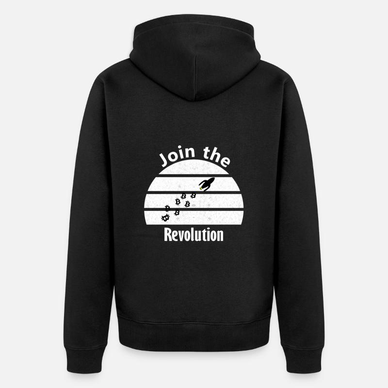 Les Bitcoins révolutionnaires - Veste à capuche bio Premium Unisexe - noir