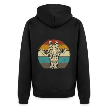 Girafe rétro vintag Zoo Africa Safari - Veste à capuche bio Premium Unisexe - noir - Dos - Nico (187cm)