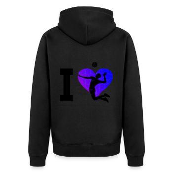 Beach Volleyball Beach Volley Volley Volleyball - Unisex Premium Organic Zip Hoodie - black - Back - Nico (187cm)