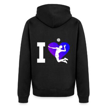 Beachvolleyball Beach Volley Volleyball - Unisex Premium Organic Zip Hoodie - black - Back - Nico (187cm)