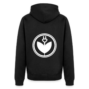 Electric Flower - Unisex Premium Organic Zip Hoodie - black - Back - Nico (187cm)