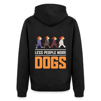 Less People More Dogs Funny Dog Owner Beagle - Unisex Premium Bio Zip Hoodie - Schwarz - Hinten - Nico (187cm)