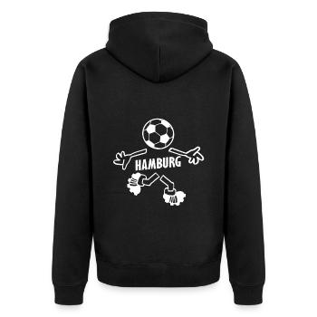 The Hamburg fan - Unisex Premium Organic Zip Hoodie - black - Back - Nico (187cm)
