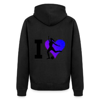 Jouer au football Joueurs de football Footballeurs Footballeurs - Veste à capuche bio Premium Unisexe - noir - Dos - Nico (187cm)