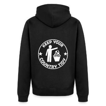 Gardez l’environnement propre - Veste à capuche bio Premium Unisexe - noir - Dos - Nico (187cm)