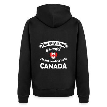 Zuhause in Kanada - Unisex Premium Bio Zip Hoodie - Schwarz - Hinten - Nico (187cm)