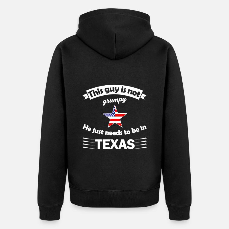 Chez nous au Texas - Veste à capuche bio Premium Unisexe - noir