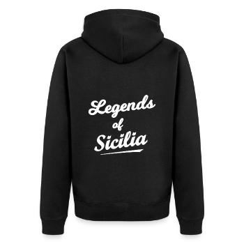 Les Siciliens - Veste à capuche bio Premium Unisexe - noir - Dos - Nico (187cm)
