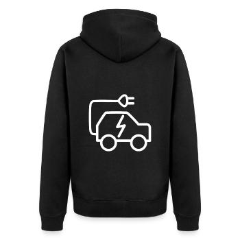 The electric cars - Unisex Premium Organic Zip Hoodie - black - Back - Nico (187cm)
