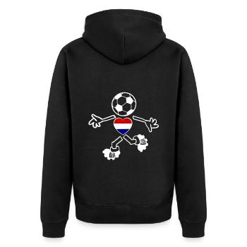 Die Holländer Fans - Unisex Premium Bio Zip Hoodie - Schwarz - Hinten - Nico (187cm)