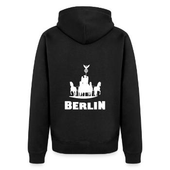Les Berlinois - Veste à capuche bio Premium Unisexe - noir - Dos - Nico (187cm)