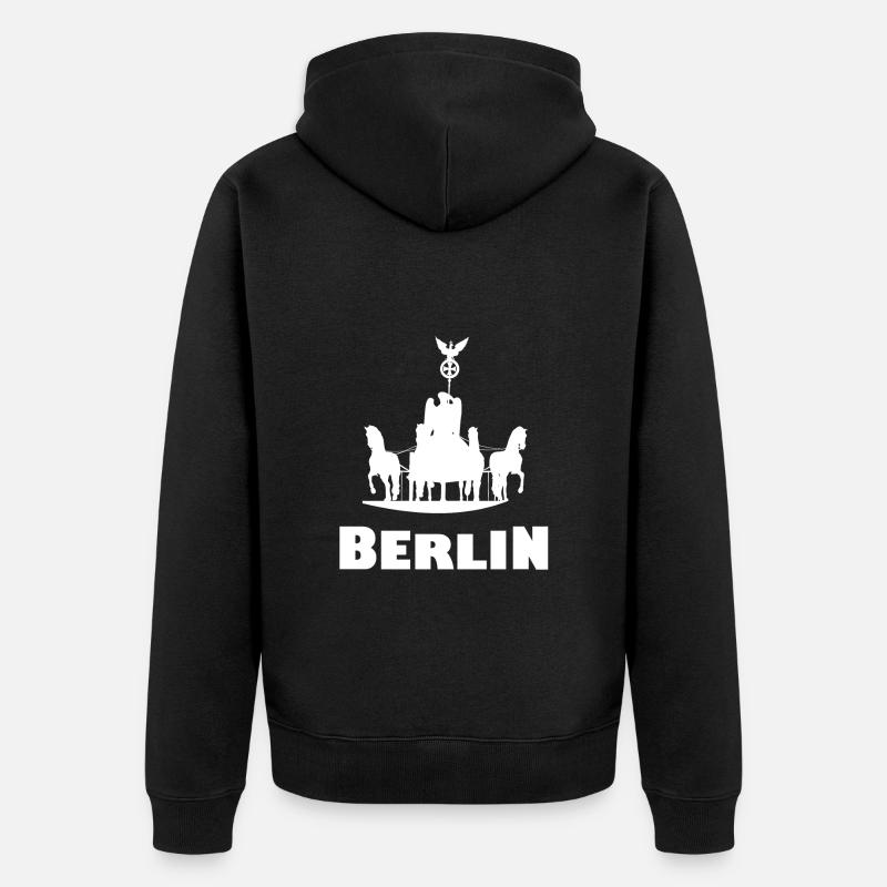 Die Berliner - Unisex Premium Bio Zip Hoodie - Schwarz