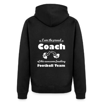 Der beste Trainer - Unisex Premium Bio Zip Hoodie - Schwarz - Hinten - Nico (187cm)