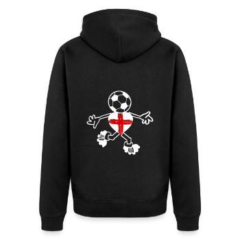 Das englische Team - Unisex Premium Bio Zip Hoodie - Schwarz - Hinten - Nico (187cm)