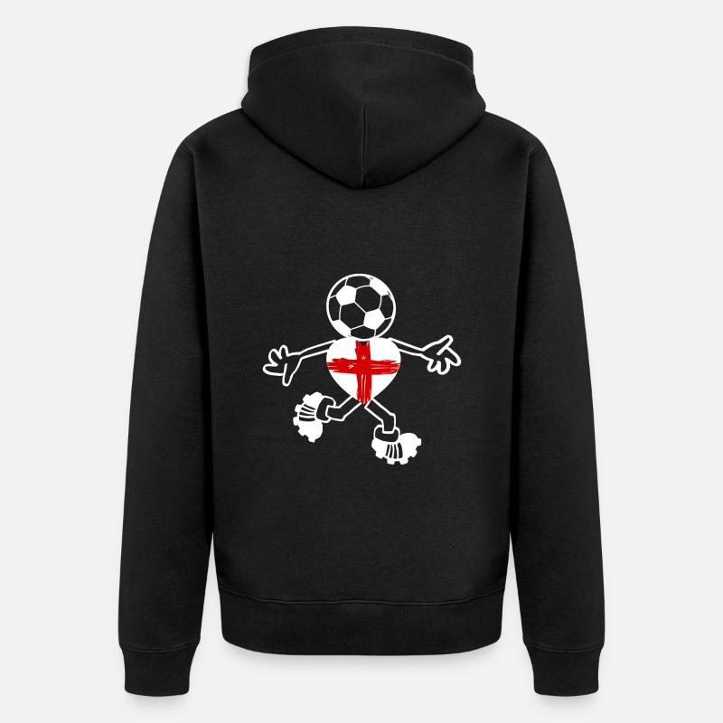 Das englische Team - Unisex Premium Bio Zip Hoodie - Schwarz