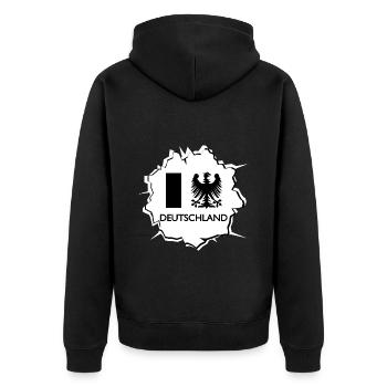 Ein Herz für Deutschland - Unisex Premium Bio Zip Hoodie - Schwarz - Hinten - Nico (187cm)