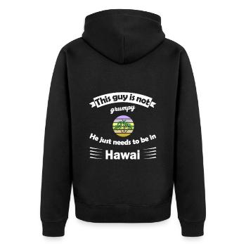 Urlaub in Hawai - Unisex Premium Bio Zip Hoodie - Schwarz - Hinten - Nico (187cm)