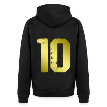 Maillot 10 numéro - Veste à capuche bio Premium Unisexe - noir - Dos - Nico (187cm)