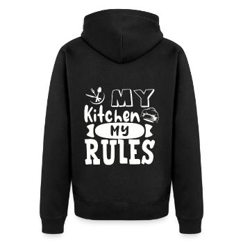 Chef Chef Chefs Kitchen Funny saying - Unisex Premium Organic Zip Hoodie - black - Back - Nico (187cm)