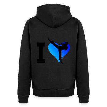 Kickboxer Women Boxing Men's Kickboxing Kickboxing - Unisex Premium Organic Zip Hoodie - black - Back - Nico (187cm)