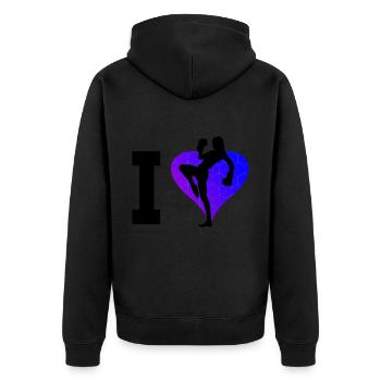 Kickboxing Women Kickboxer Kickboxing - Unisex Premium Organic Zip Hoodie - black - Back - Nico (187cm)
