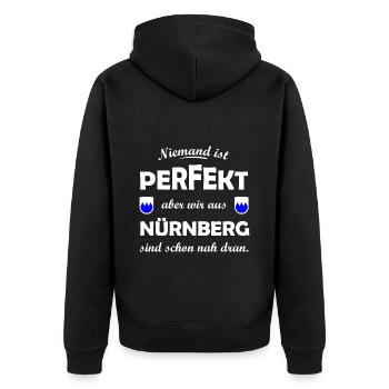 The Nuremberg fans - Unisex Premium Organic Zip Hoodie - black - Back - Nico (187cm)