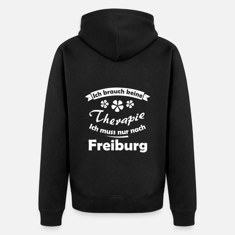 Daheem in Freiburg - Unisex Premium Bio Zip Hoodie - Schwarz