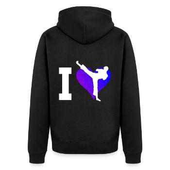 Boxe Kickboxeur Kickboxing Femmes Boxe Kickboxing - Veste à capuche bio Premium Unisexe - noir - Dos - Nico (187cm)
