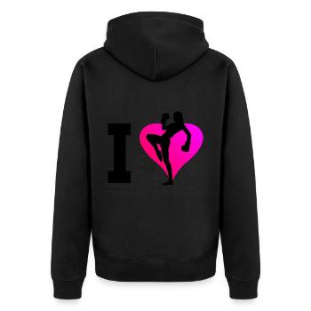 Kickboxer Kickboxing Boxe Femmes Kickboxing - Veste à capuche bio Premium Unisexe - noir - Dos - Nico (187cm)
