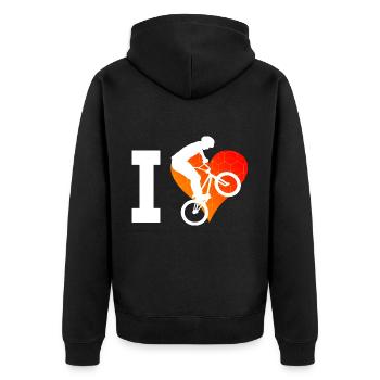 Cyclisme Vélo bmx Hommes Femmes bmx bike - Veste à capuche bio Premium Unisexe - noir - Dos - Nico (187cm)