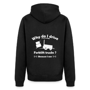 Logistics Driver - Unisex Premium Organic Zip Hoodie - black - Back - Nico (187cm)