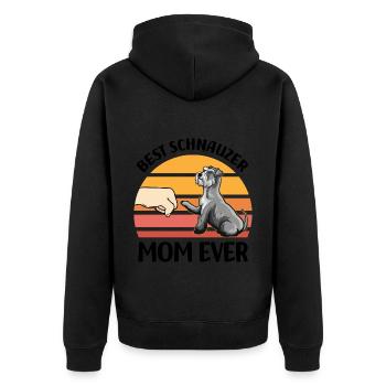 Schnauzer - Unisex Premium Bio Zip Hoodie - Schwarz - Hinten - Nico (187cm)
