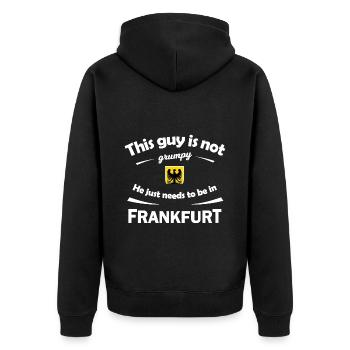Heimat Frankfurt - Unisex Premium Bio Zip Hoodie - Schwarz - Hinten - Nico (187cm)