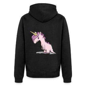 Licorne Dino - Veste à capuche bio Premium Unisexe - noir - Dos - Nico (187cm)