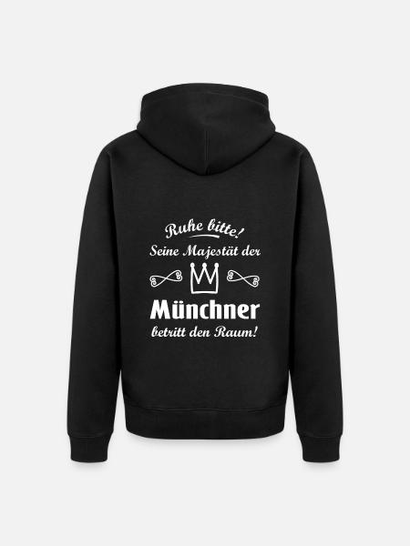 Herrscher aus München - Unisex Premium Bio Zip Hoodie - Schwarz