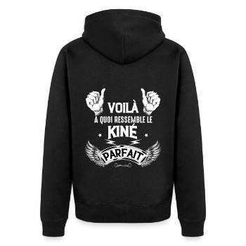 Kiné parfait Citation Homme Kinésithérapeute - Veste à capuche bio Premium Unisexe - noir - Dos - Nico (187cm)