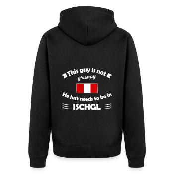 Ski in Ischgl - Unisex Premium Bio Zip Hoodie - Schwarz - Hinten - Nico (187cm)
