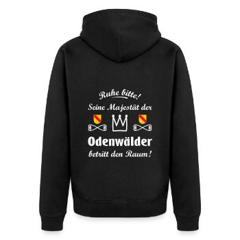 Majestät Odenwälder - Unisex Premium Bio Zip Hoodie - Schwarz - Hinten - Nico (187cm)