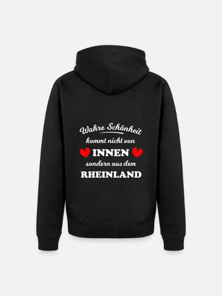 Rheinland - Unisex Premium Bio Zip Hoodie - Schwarz